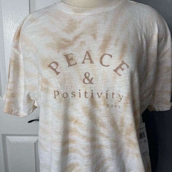Roxy Juniors Spiral Tie Dye Tee Graphic Tee, Peace and Positivity Shirt, S/P - Picture 3 of 7